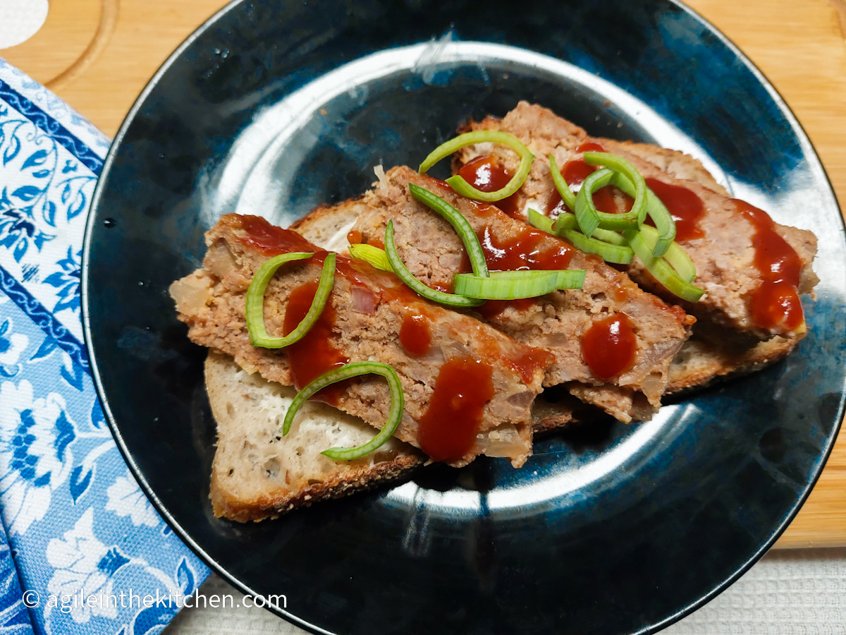 Barbecue meatloaf sandwich on sourdough