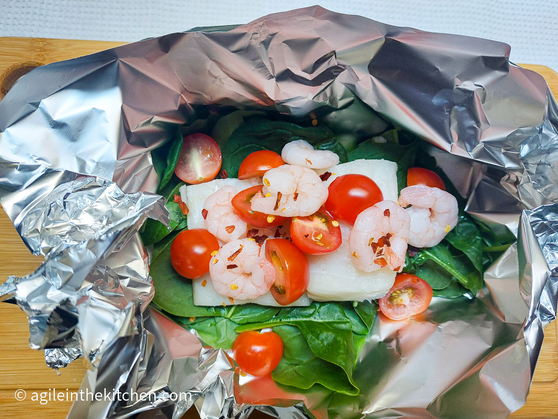 Fish parcels with spicy shrimp - Agile in the kitchen