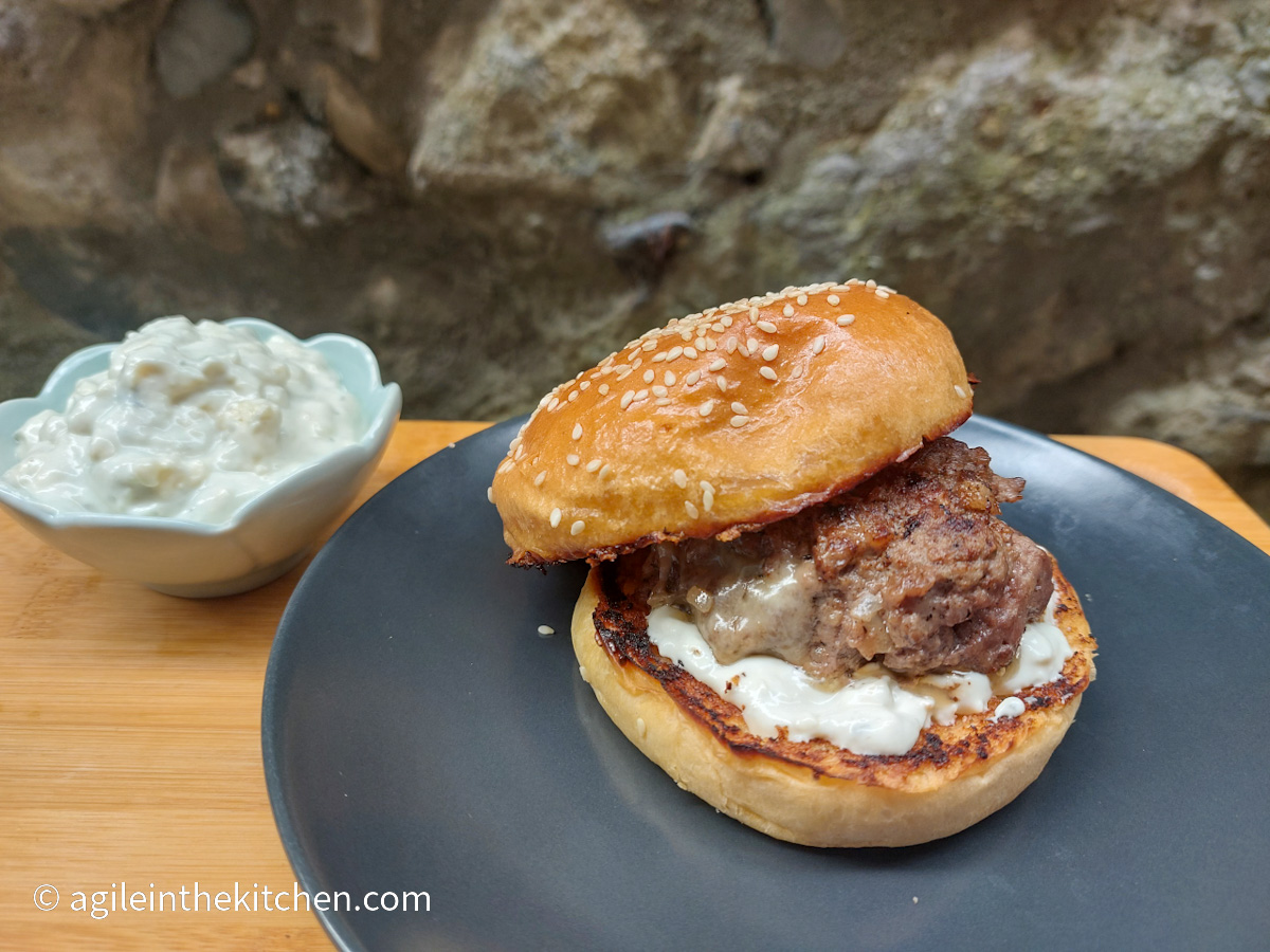 Blue cheese stuffed hamburgers